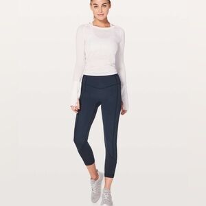 Lululemon 10 All The Right Places Crop II 23" True Navy Dark Leggings great cond